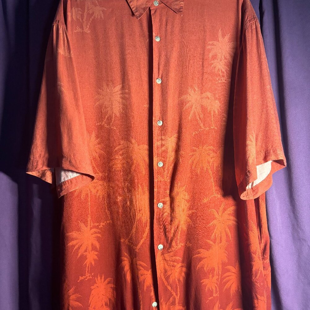 Men's 2XL short-sleeve tropical print shirt